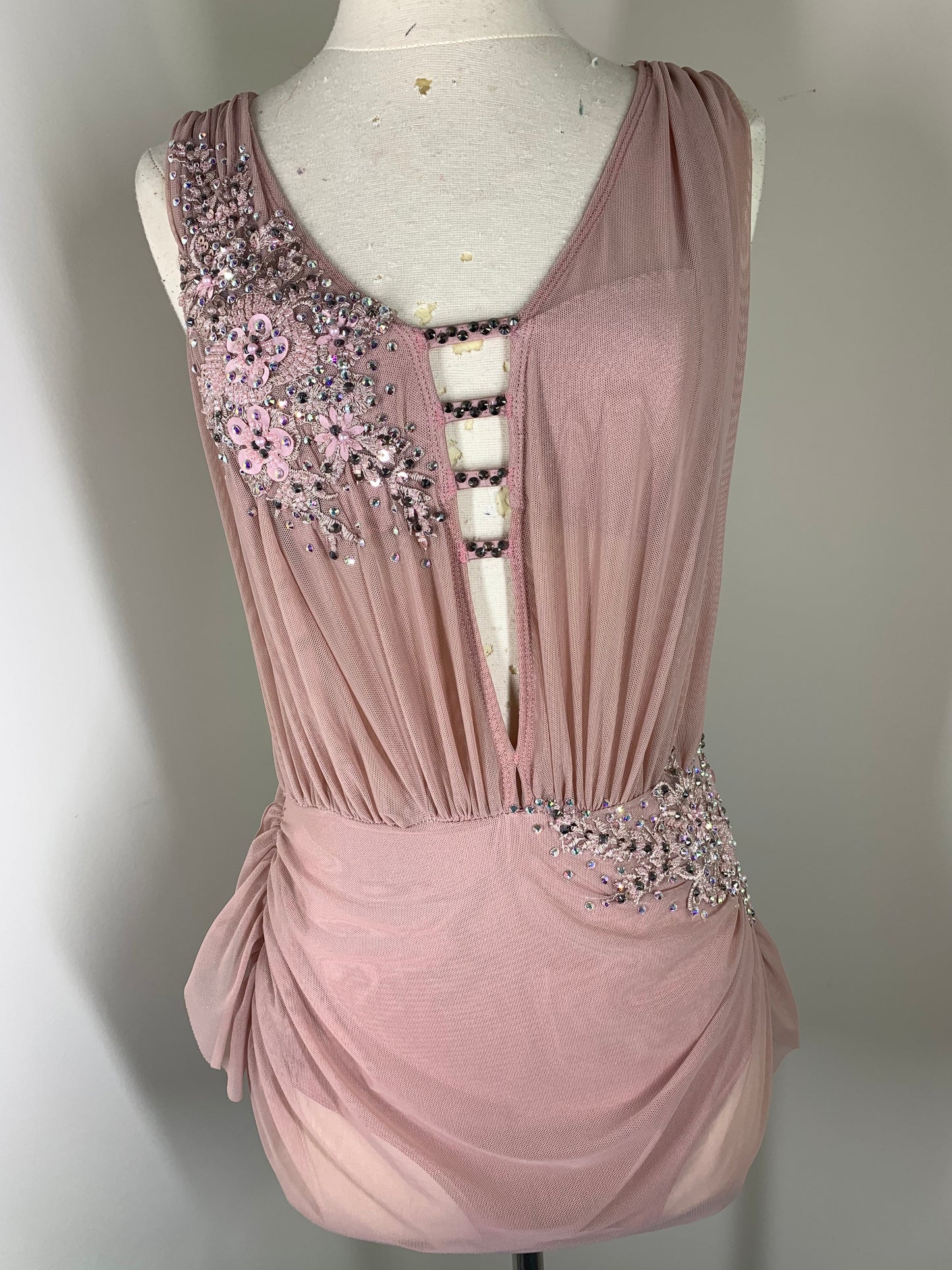 Navy draped lyrical dance costume