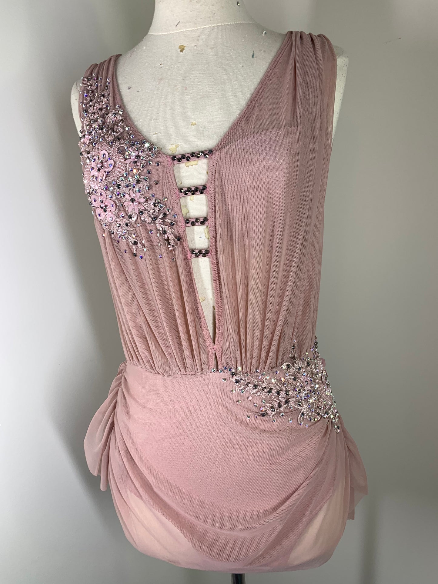 Navy draped lyrical dance costume