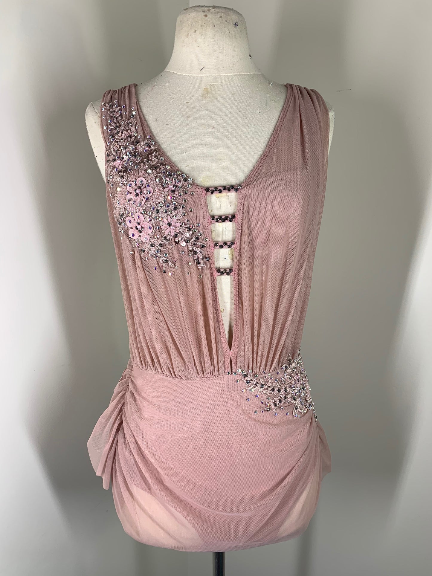 Navy draped lyrical dance costume
