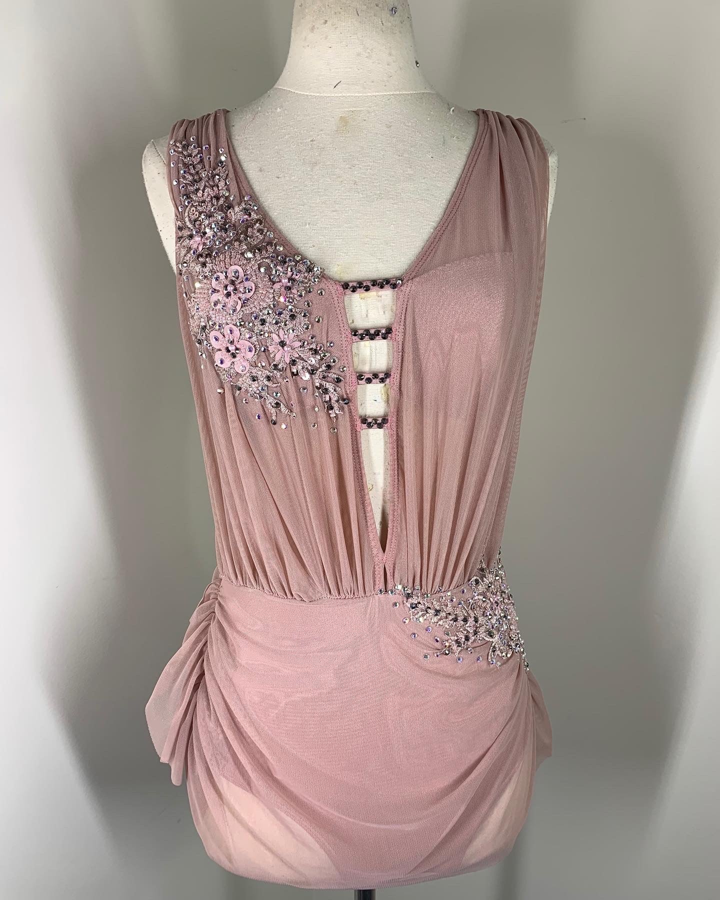 Navy draped lyrical dance costume