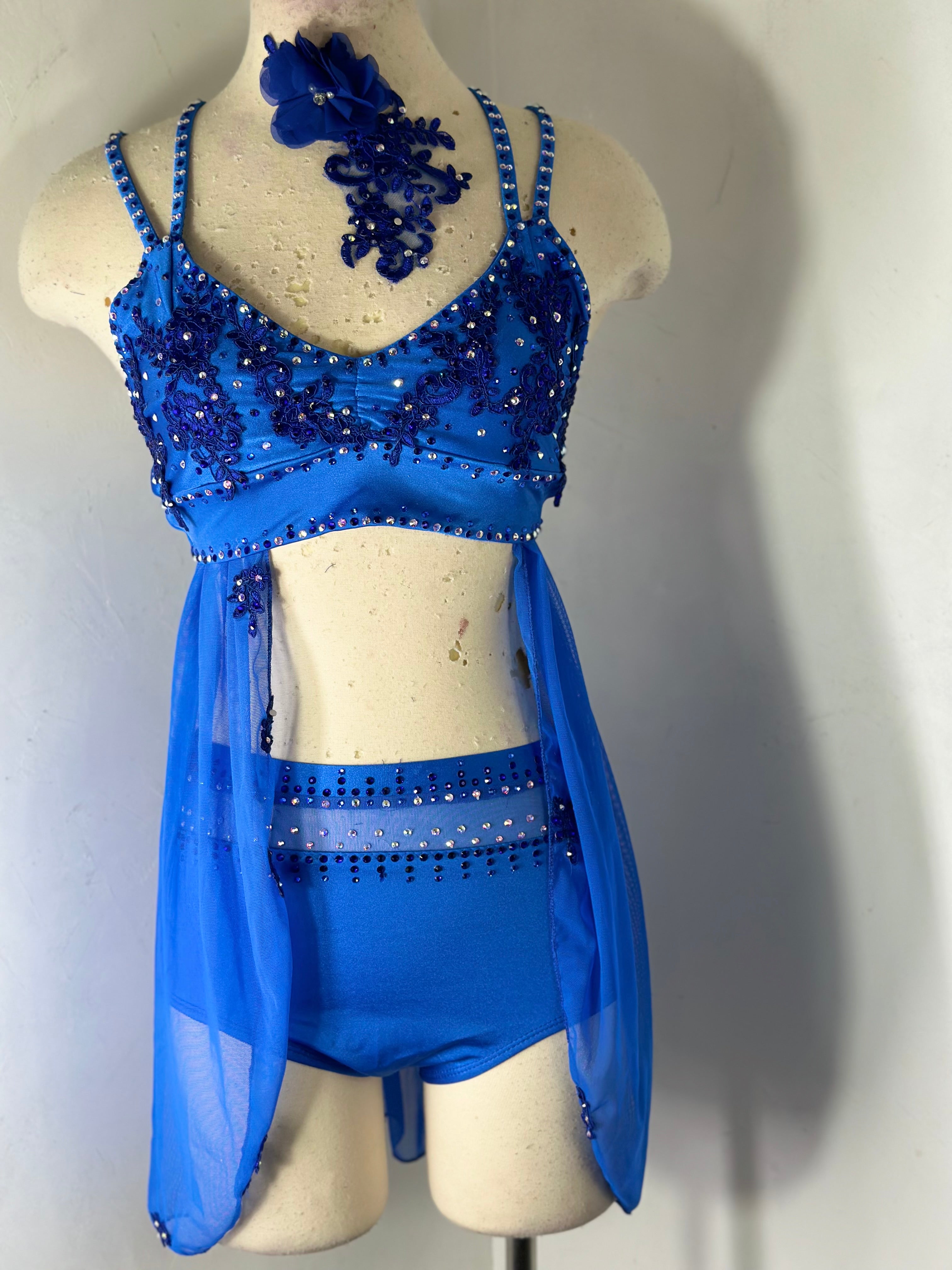 BRIELLE Royal Blue contemporary dance costume Co9dancecostumes BRIELLE Royal Blue contemporary dance costume Co9dancecostumes