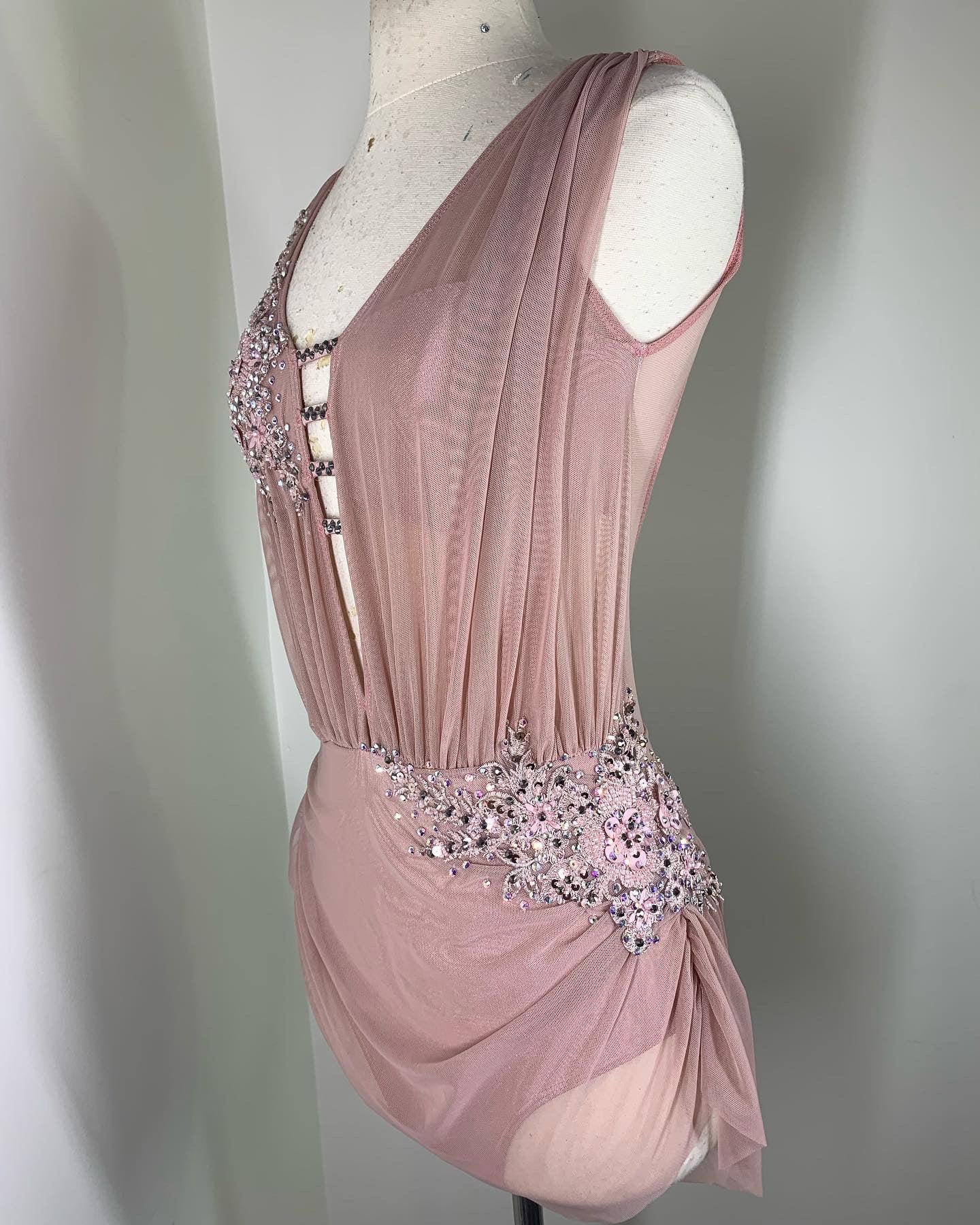 Navy draped lyrical dance costume