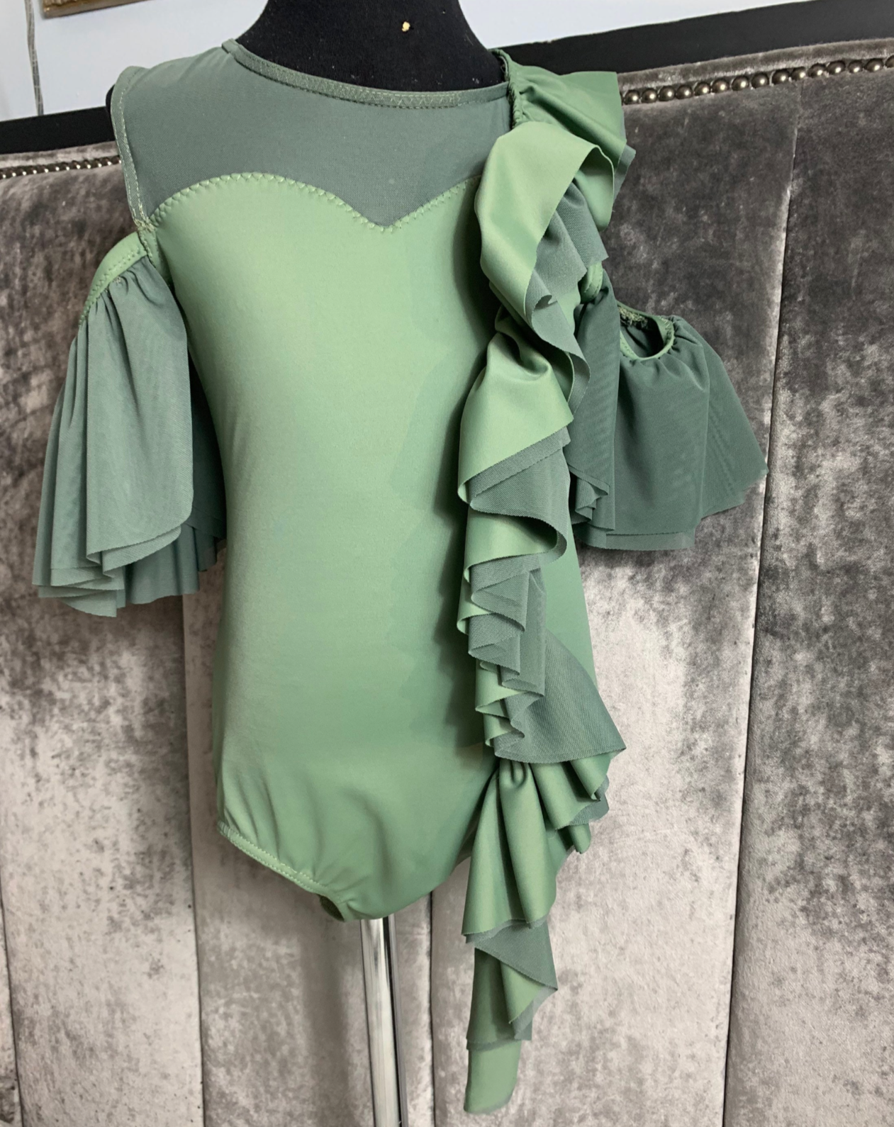 OLIVE Contemporary side ruffle Dance Base Custom Costume