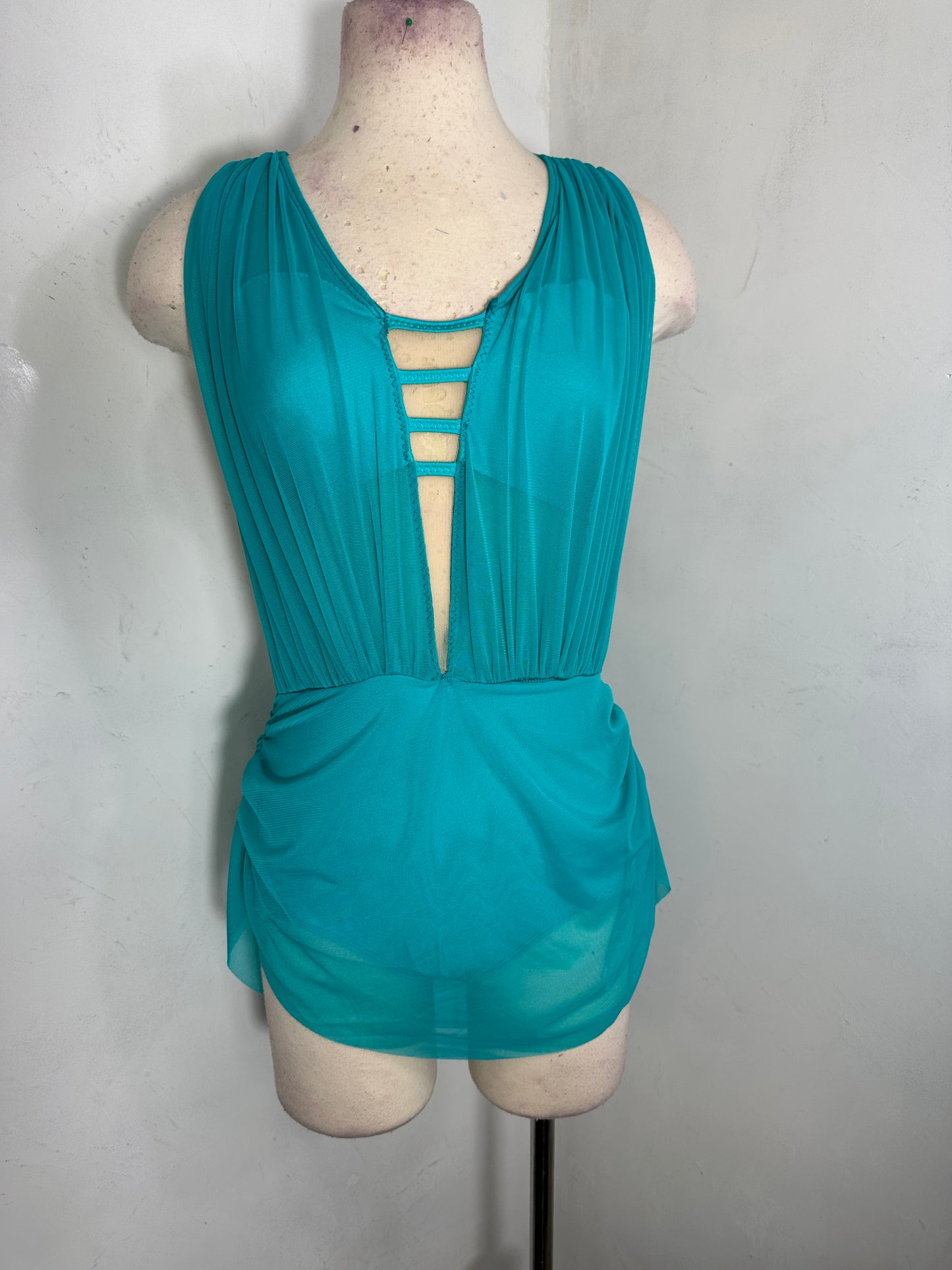 Navy draped lyrical dance costume