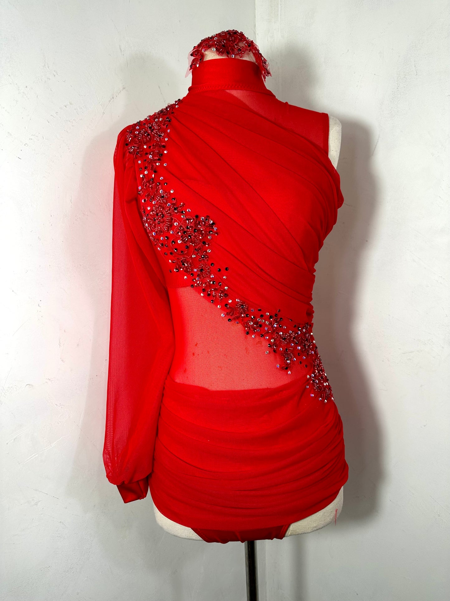 red MA CONTEMPORARY DRAPED dance costume