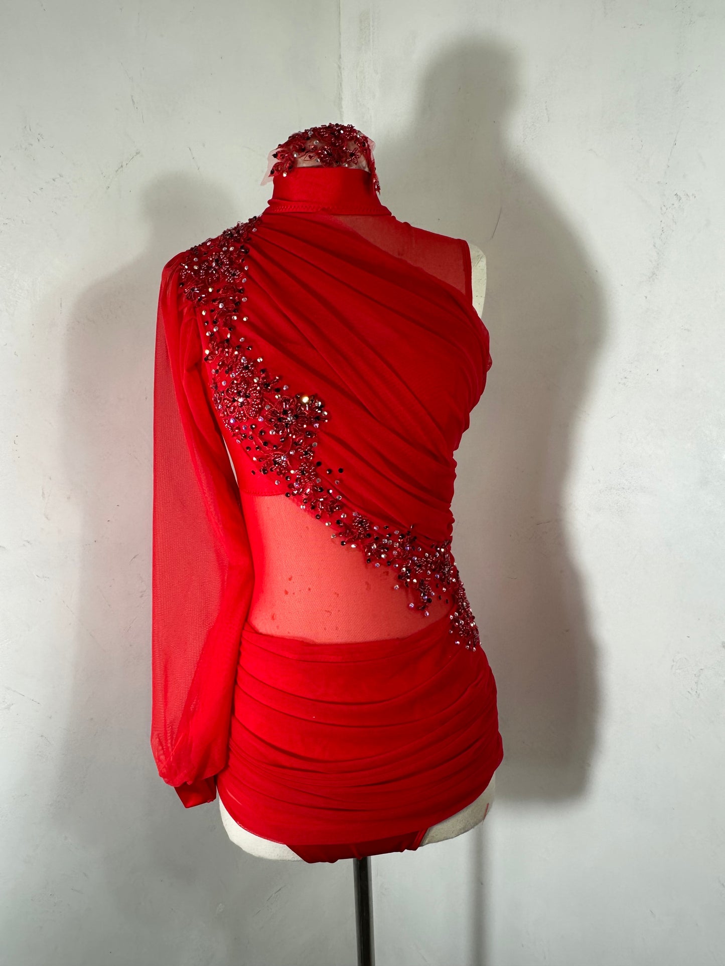 red MA CONTEMPORARY DRAPED dance costume