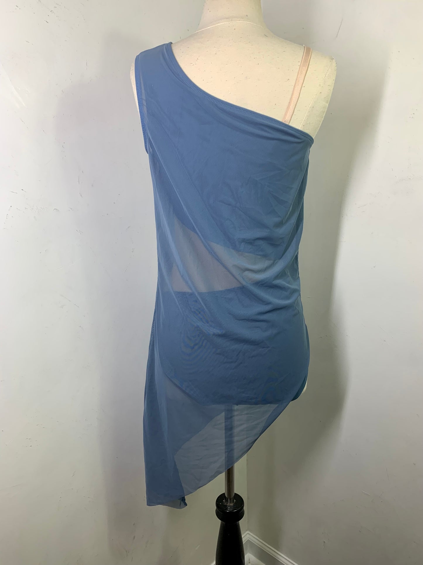 RHINESTONED ASSYMETRICAL DANCE DRESS
