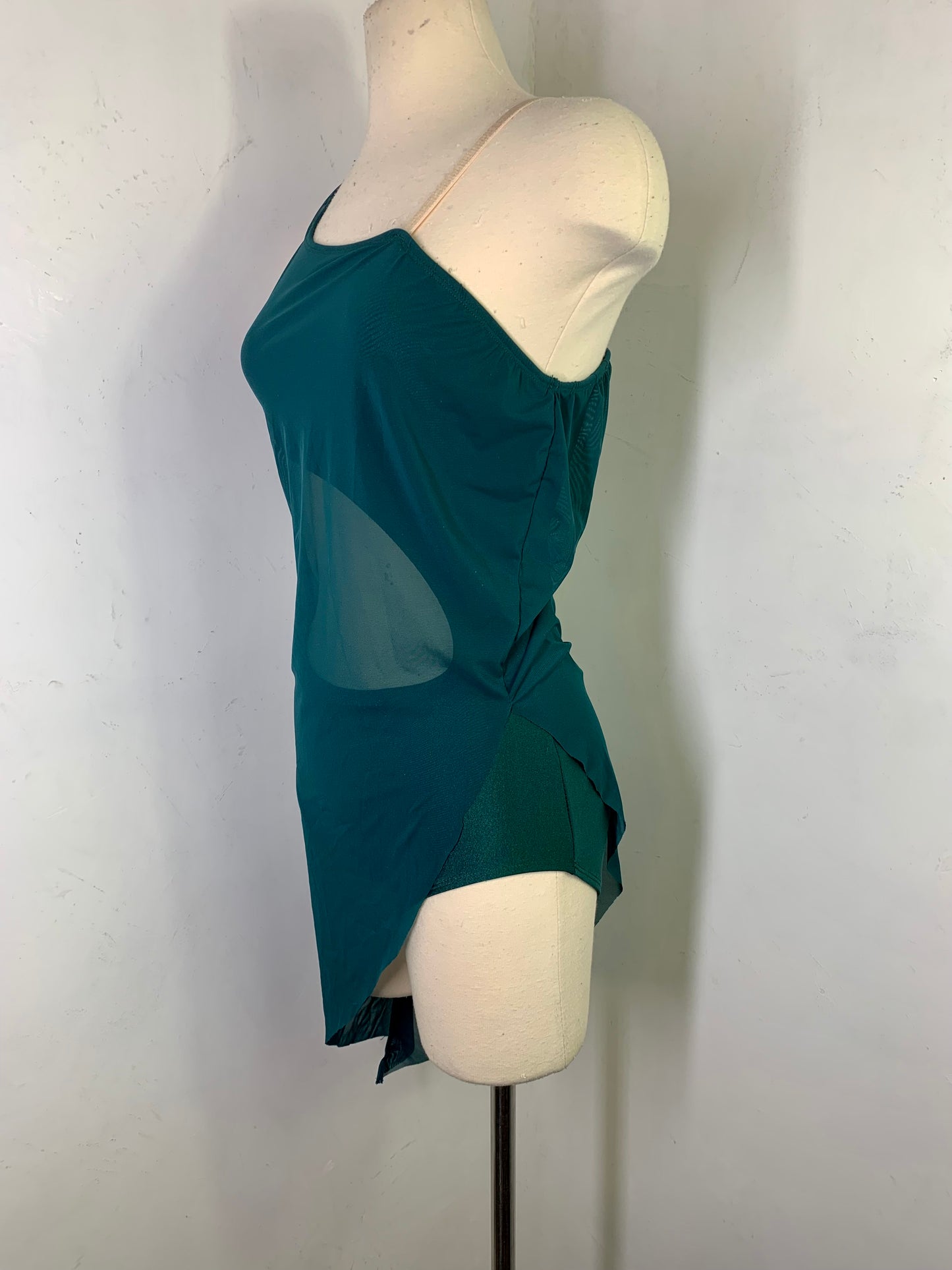 RHINESTONED ASSYMETRICAL DANCE DRESS