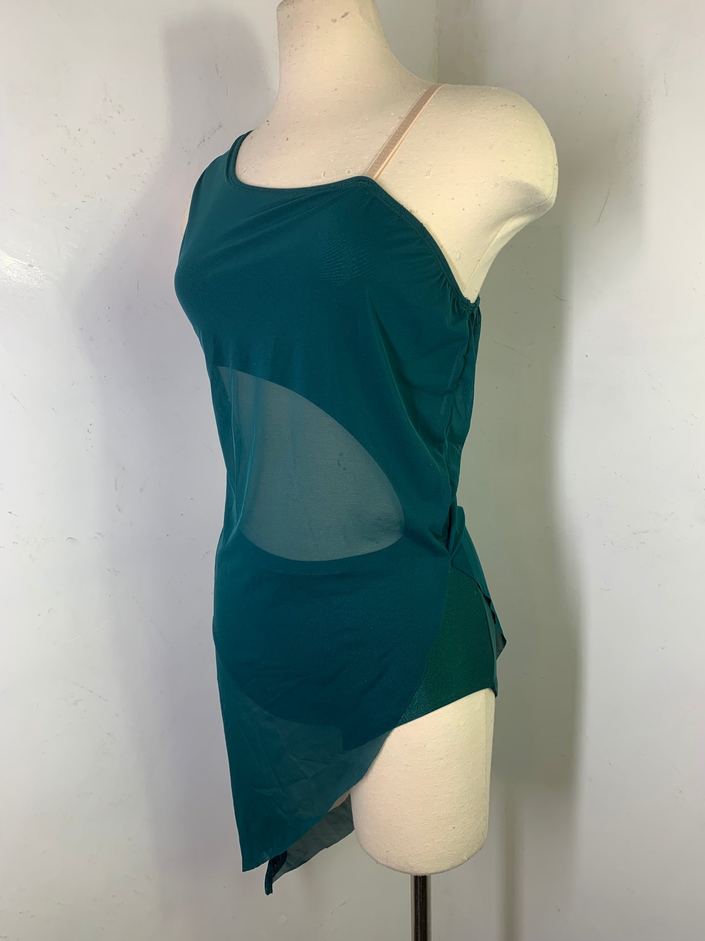 RHINESTONED ASSYMETRICAL DANCE DRESS