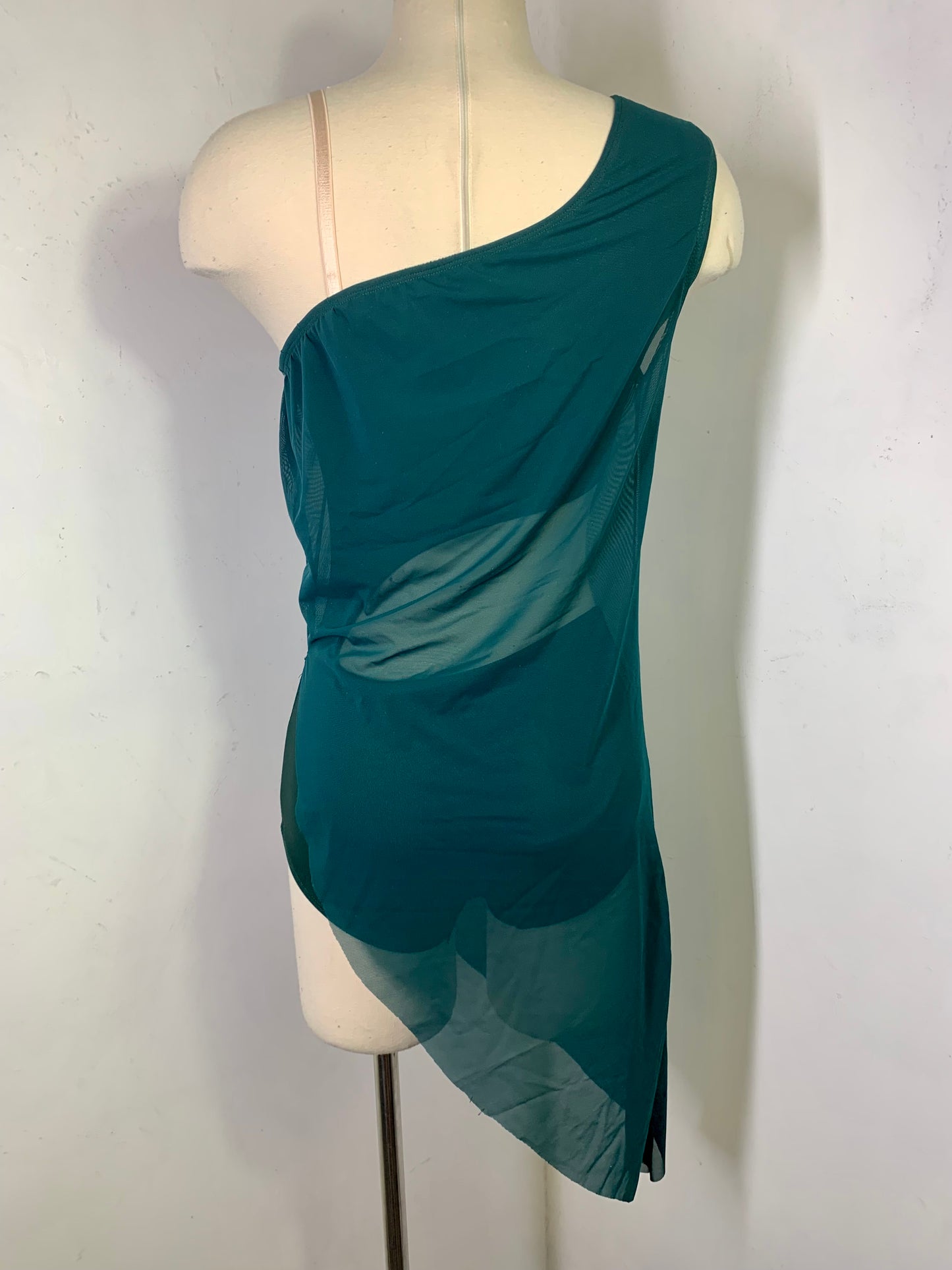 RHINESTONED ASSYMETRICAL DANCE DRESS