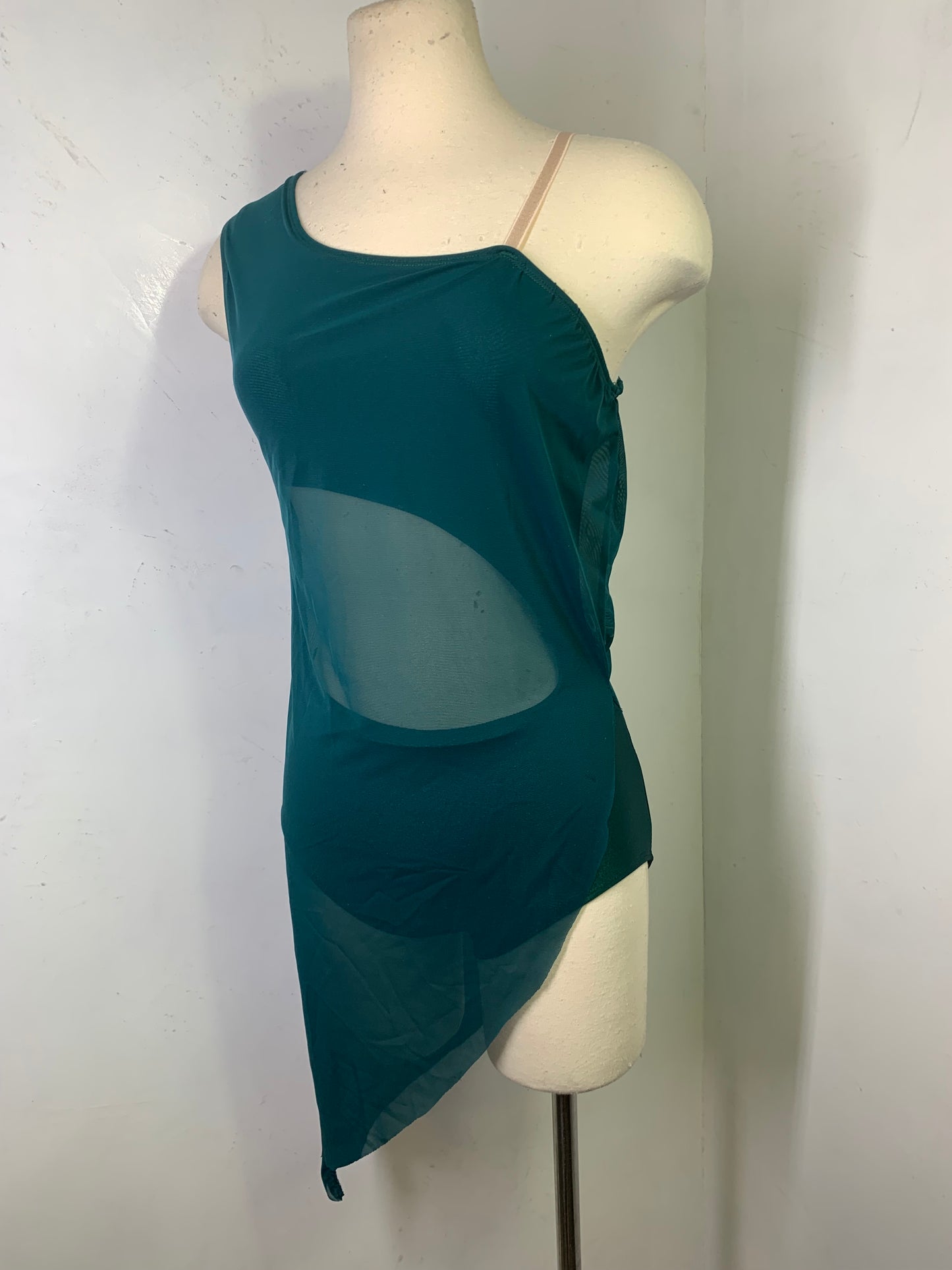RHINESTONED ASSYMETRICAL DANCE DRESS