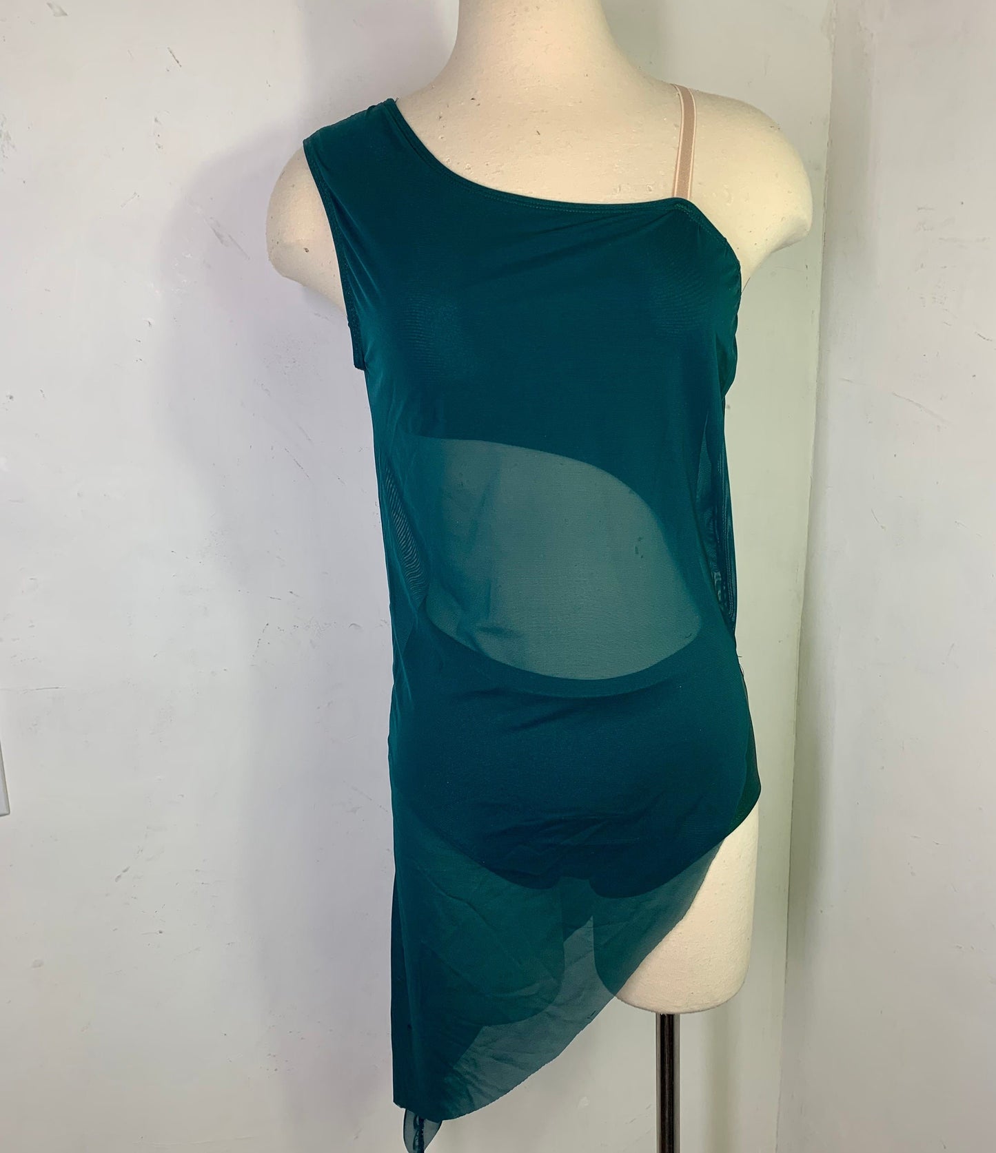 RHINESTONED ASSYMETRICAL DANCE DRESS