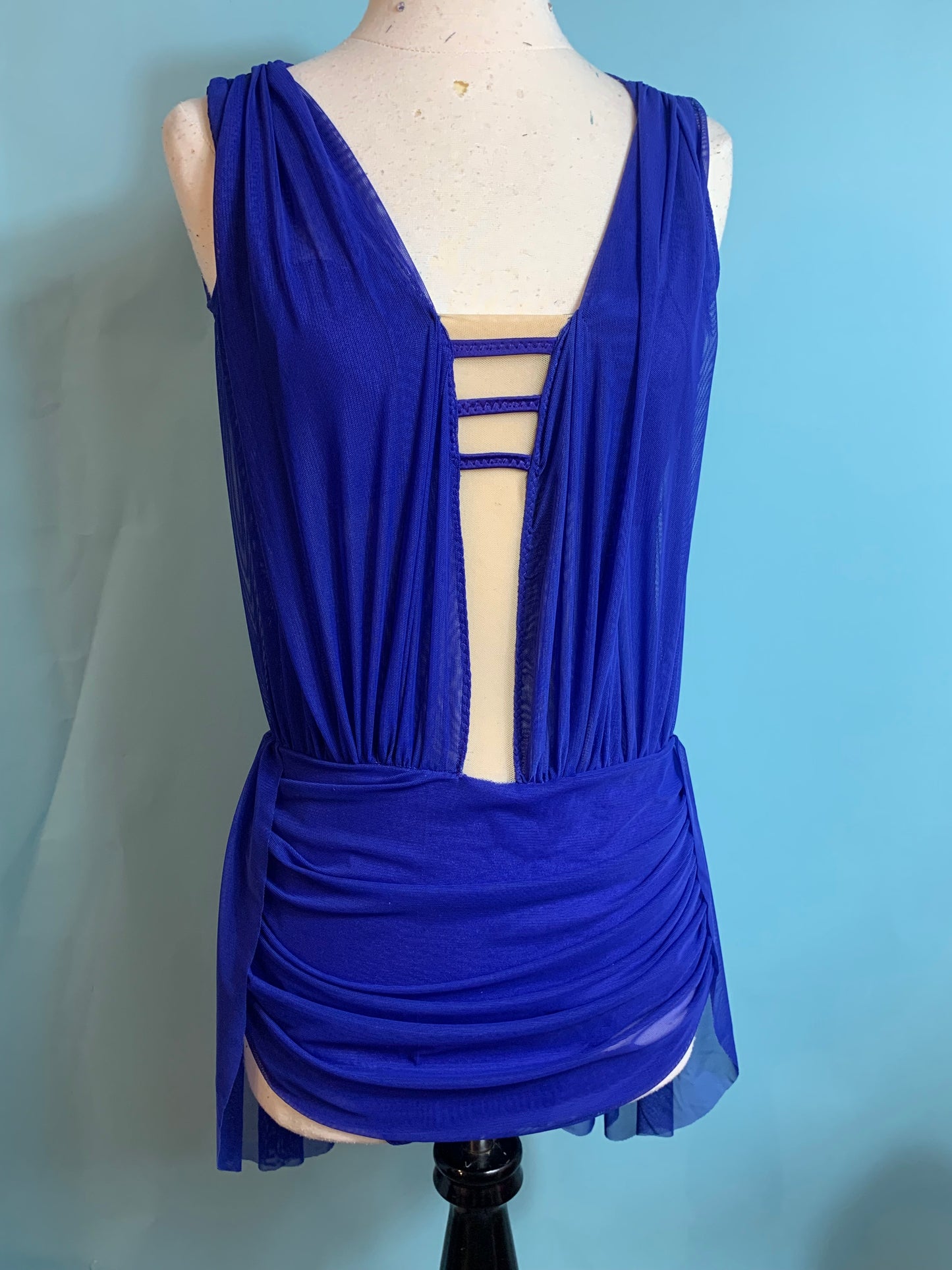 Sage draped dance costume