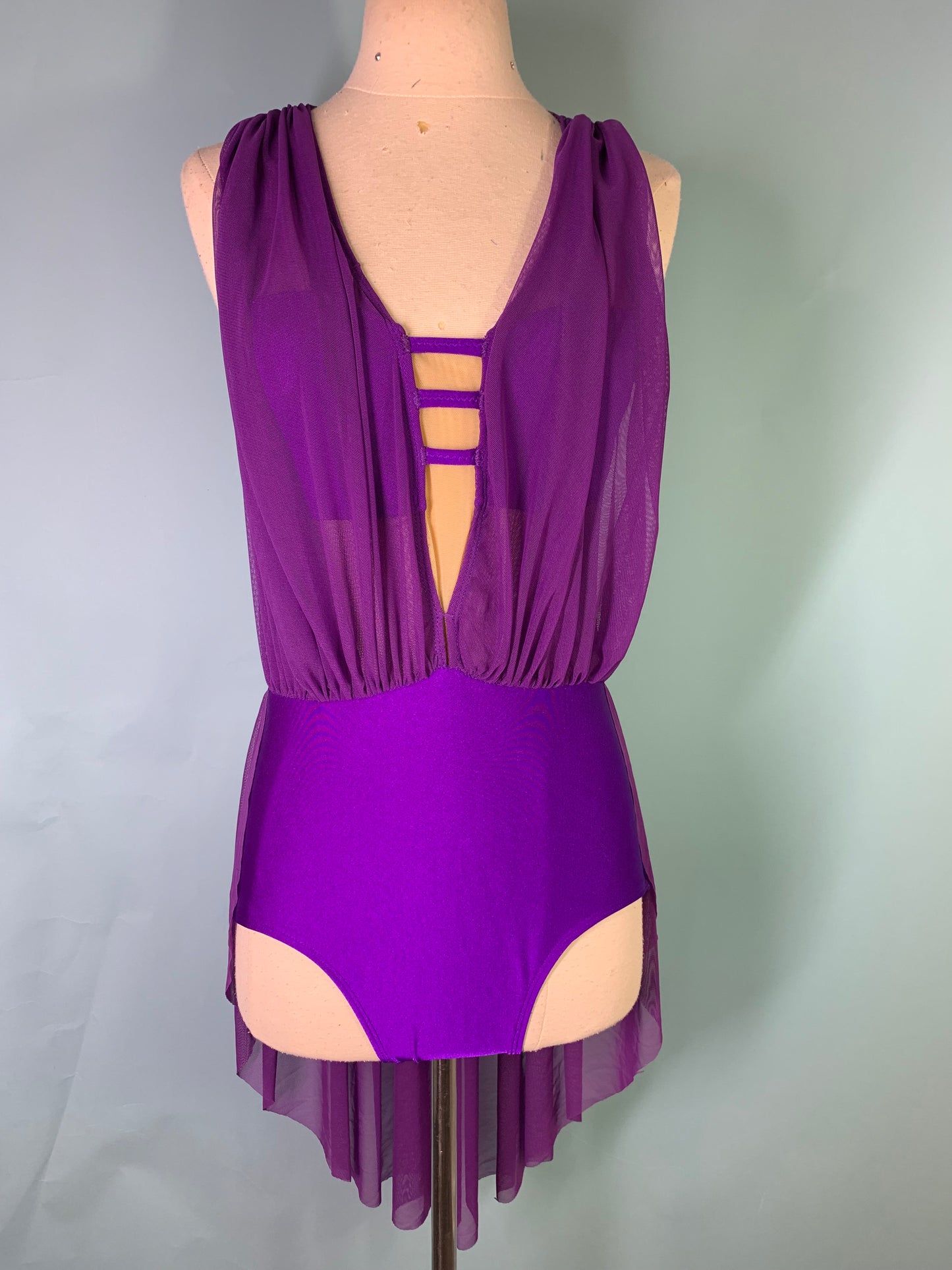 Sage draped dance costume