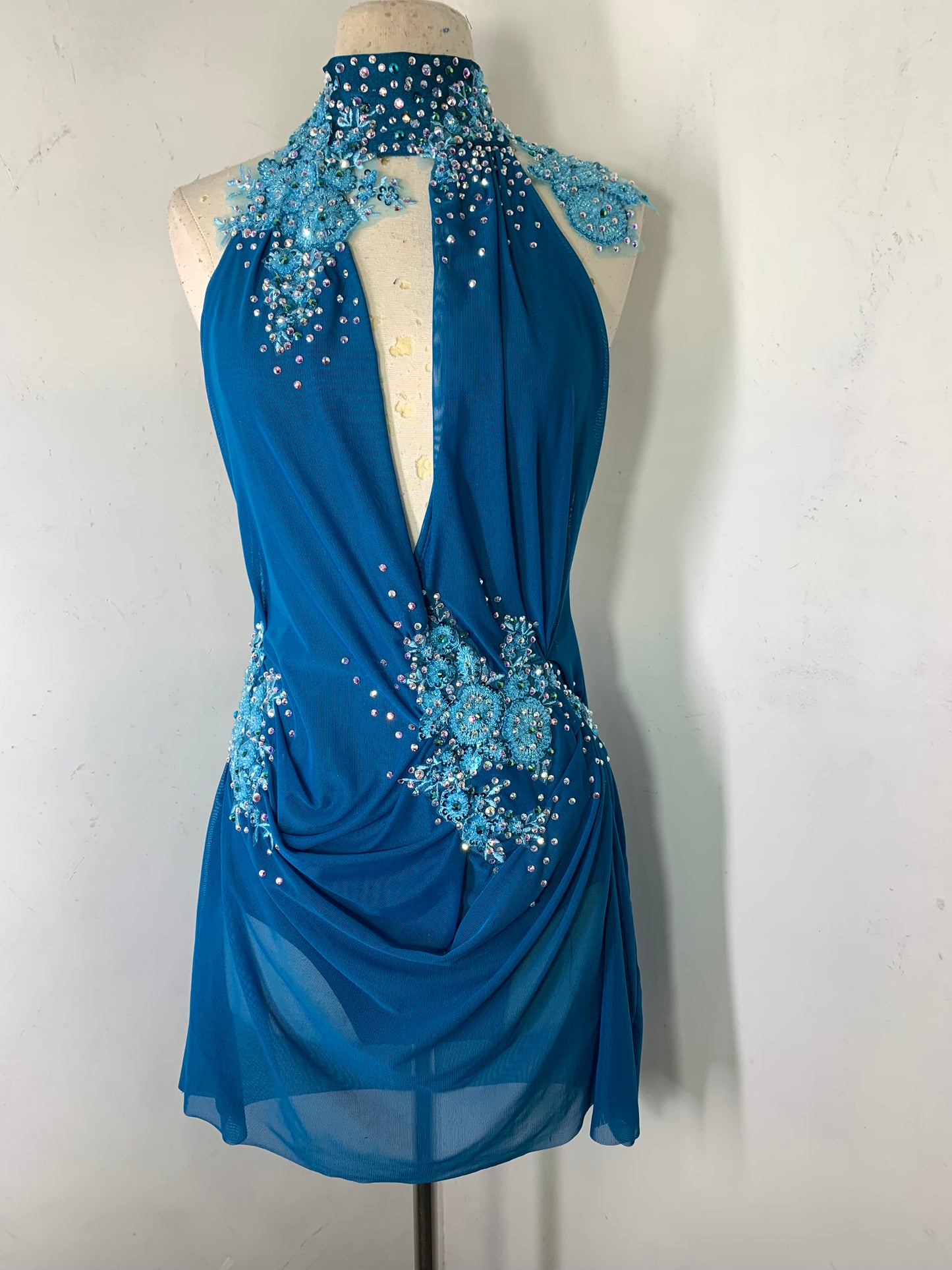 Mallard Draped red dance dress