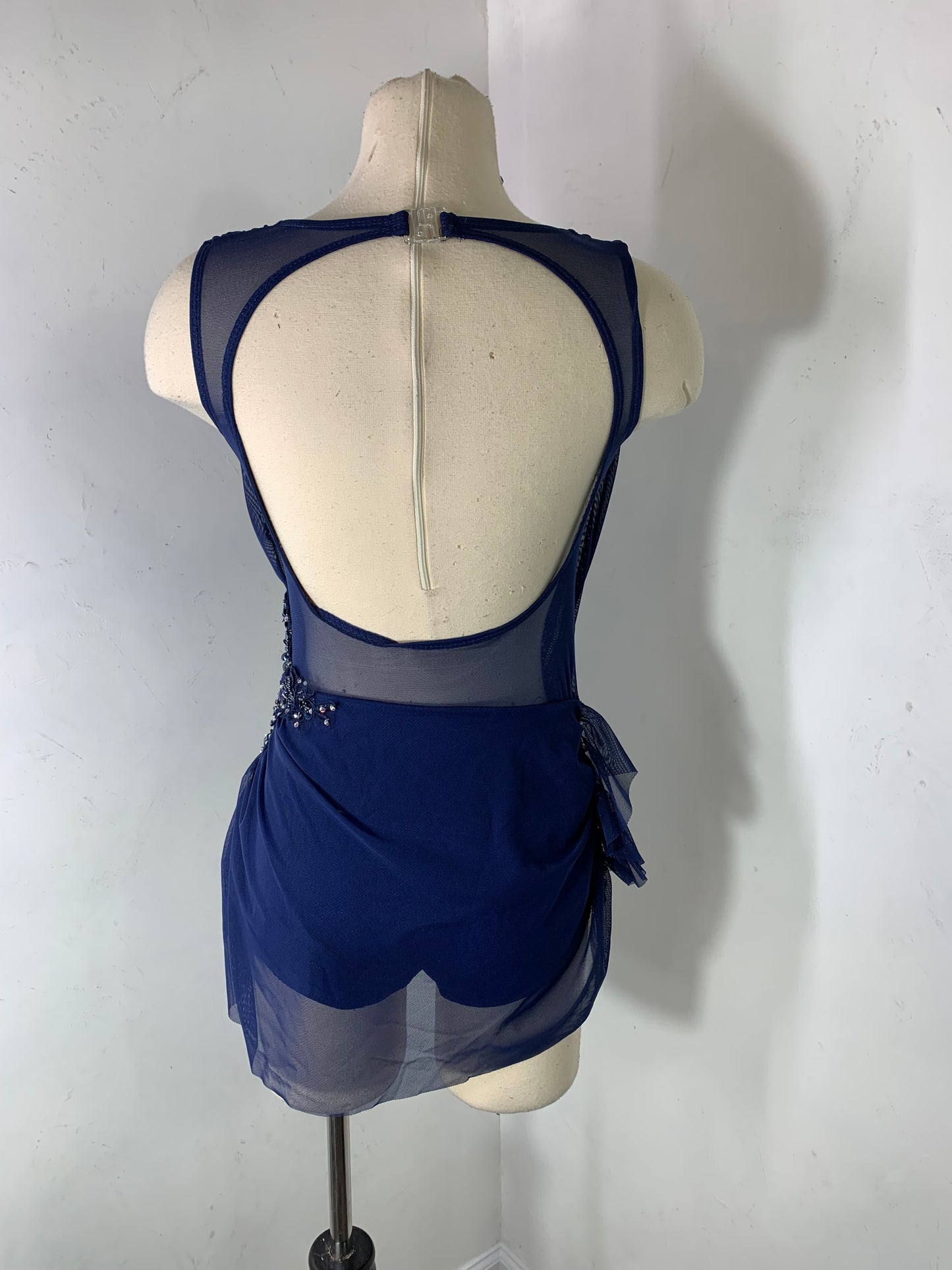 Navy draped lyrical dance costume