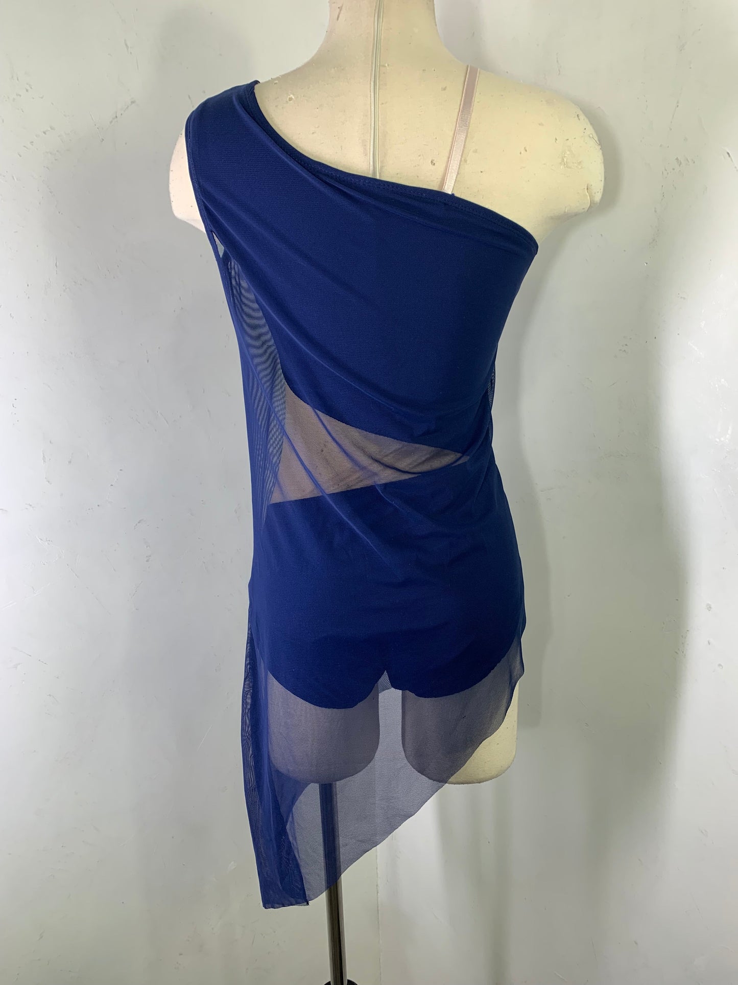 NAVY ASSYMETRICAL DANCE DRESS