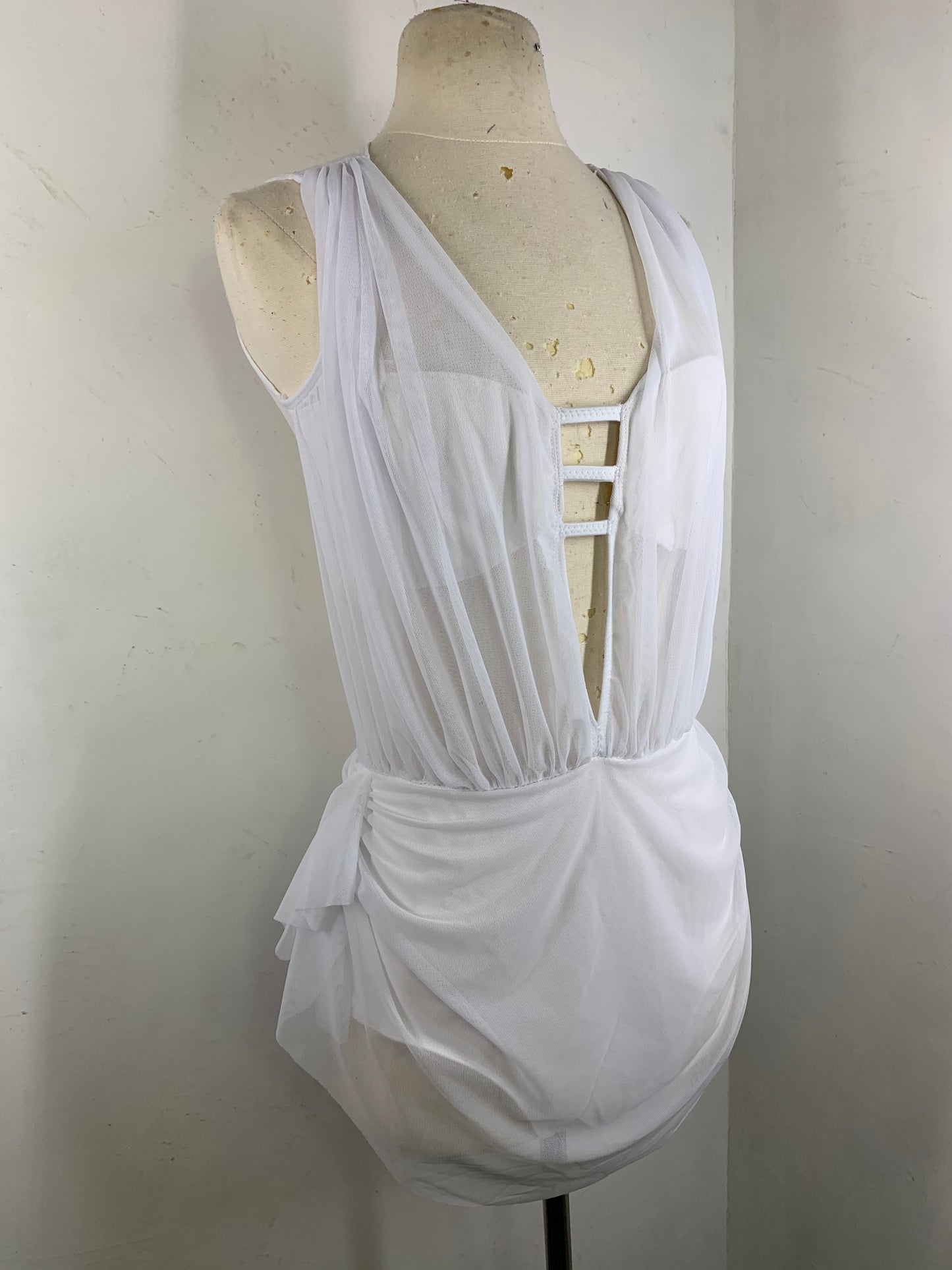 Sage draped dance costume