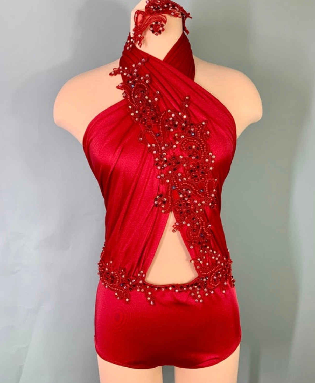 red contemporary dress Ruched Midriff Lyrical Dress | Dance Wear