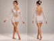 JULIANNA   2 pc dance costume with crystal ab stones scalloped lace and appliques