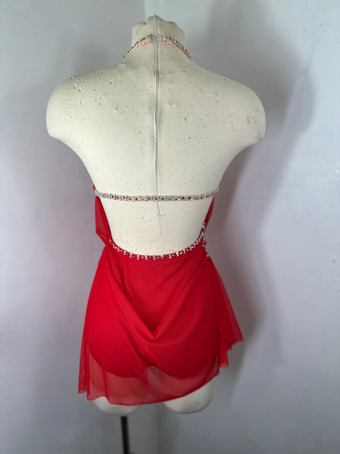 RAINA Draped red SA ready to ship dance dress