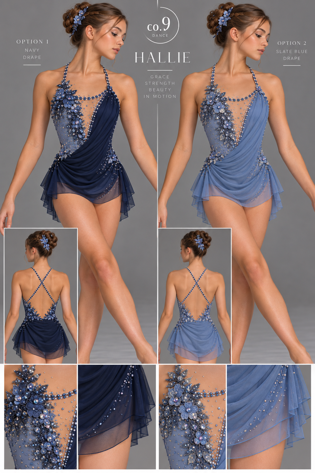 HALLIE rhinestoned lace  Dance Costume