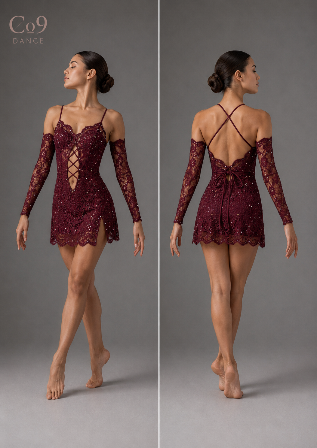 COCO  rhinestoned lace Contemporary Dance Costume