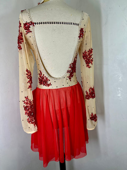SCARLET RED Lyrical DANCE costume