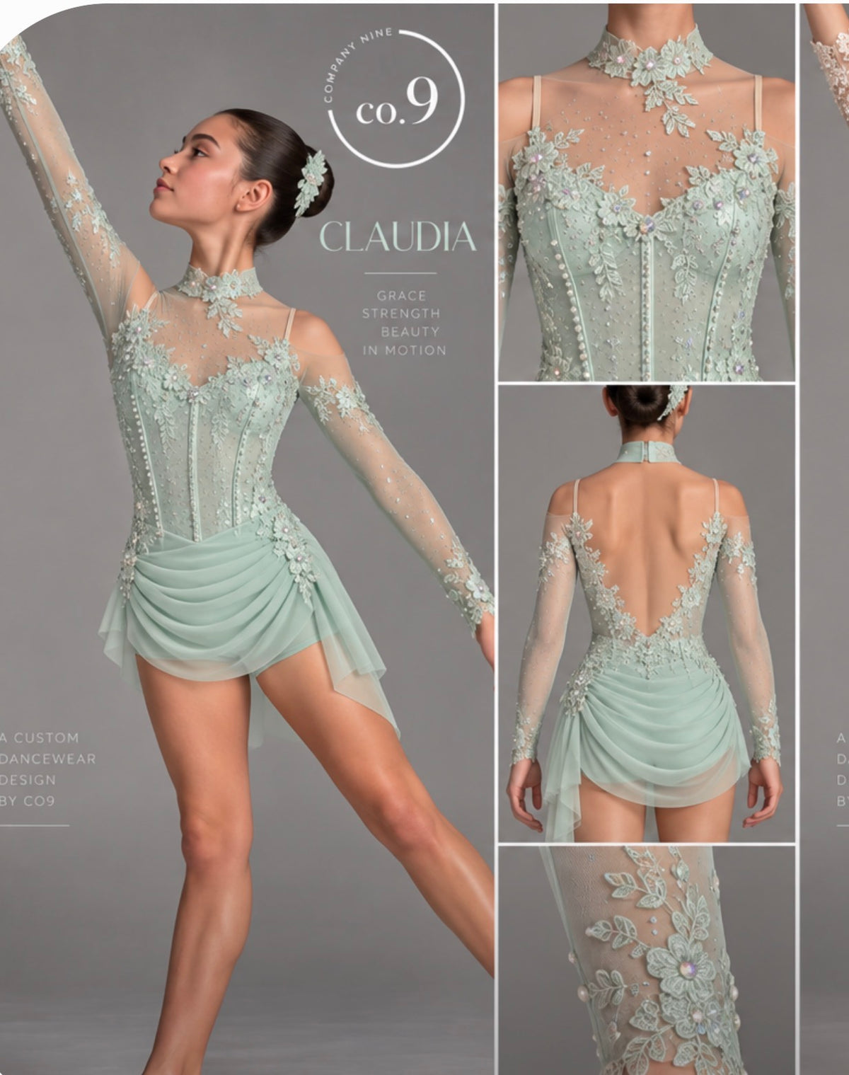 CLAUDIA  rhinestoned lace  Dance Costume (Copy)