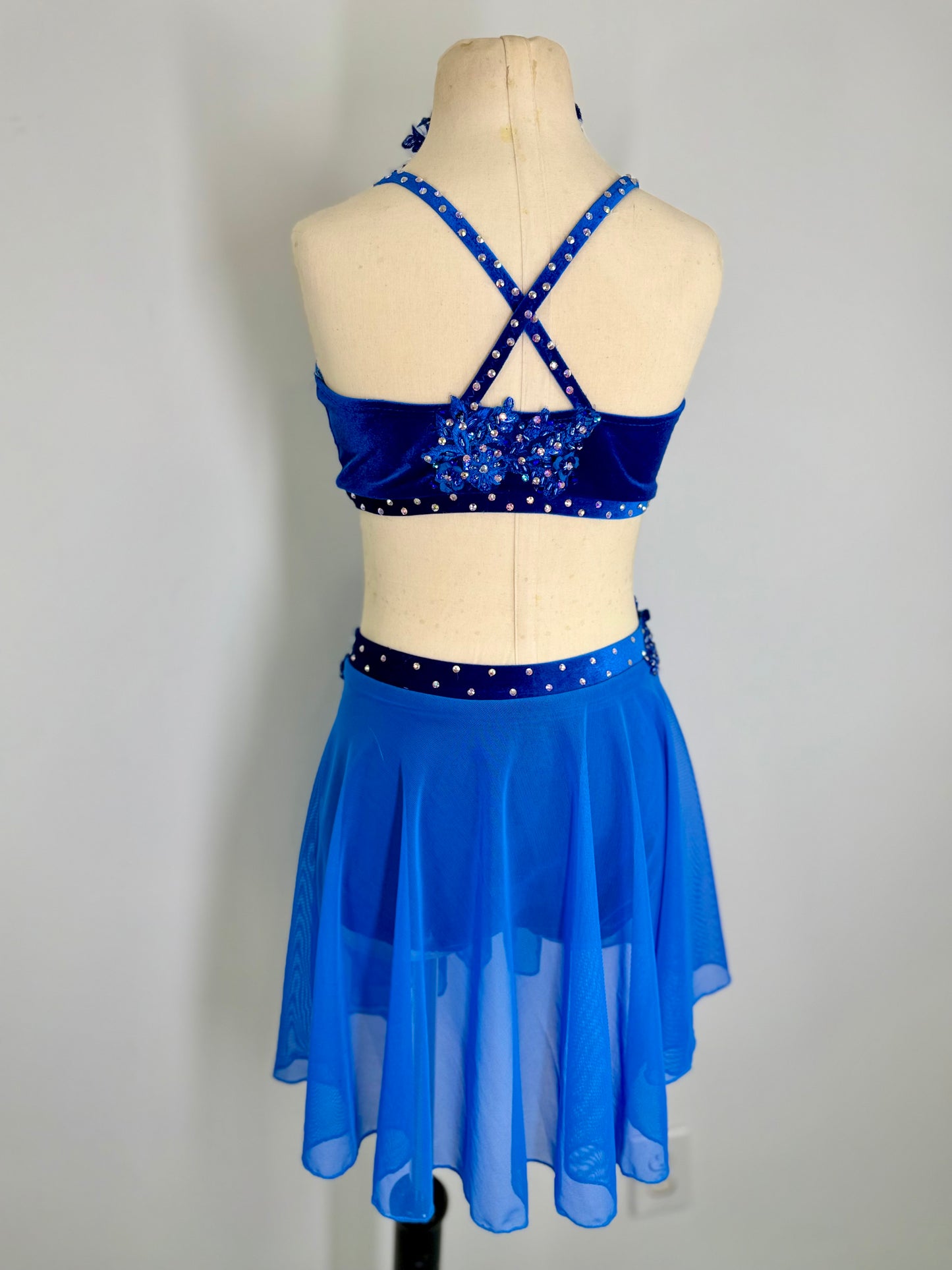 LUNA royal blue velvet lyrical dance costume