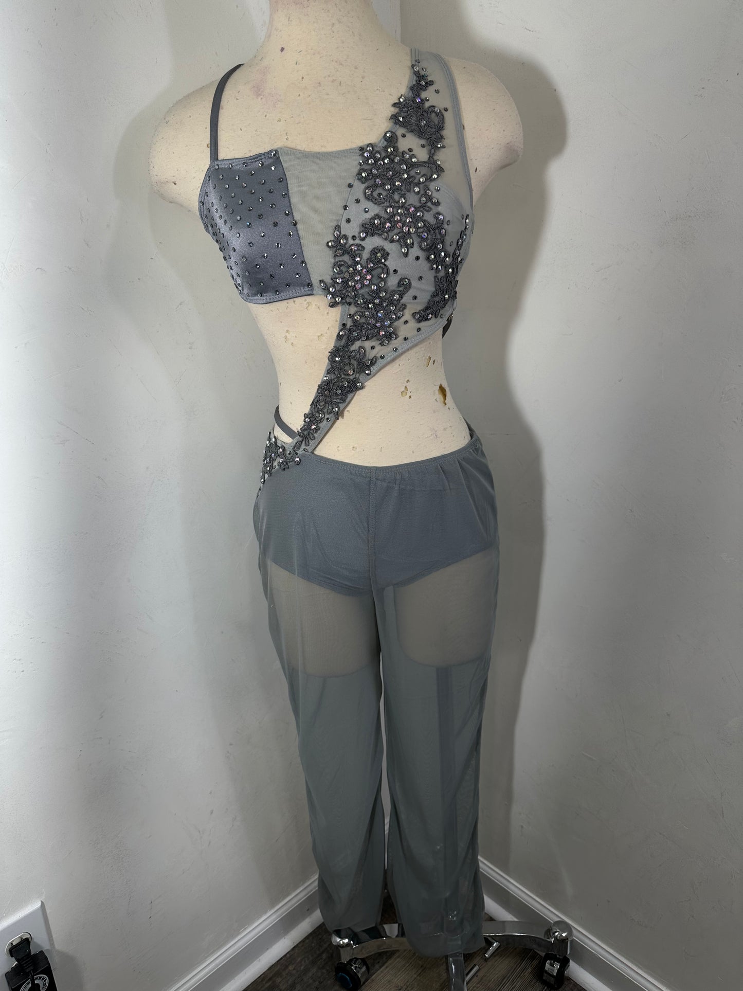 Contemporary wrap 3 pc attached dance costume