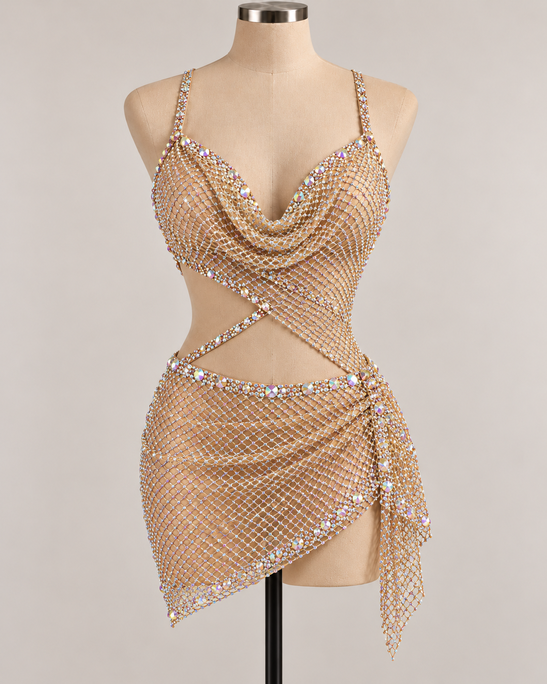 Mesh jazz dance costume