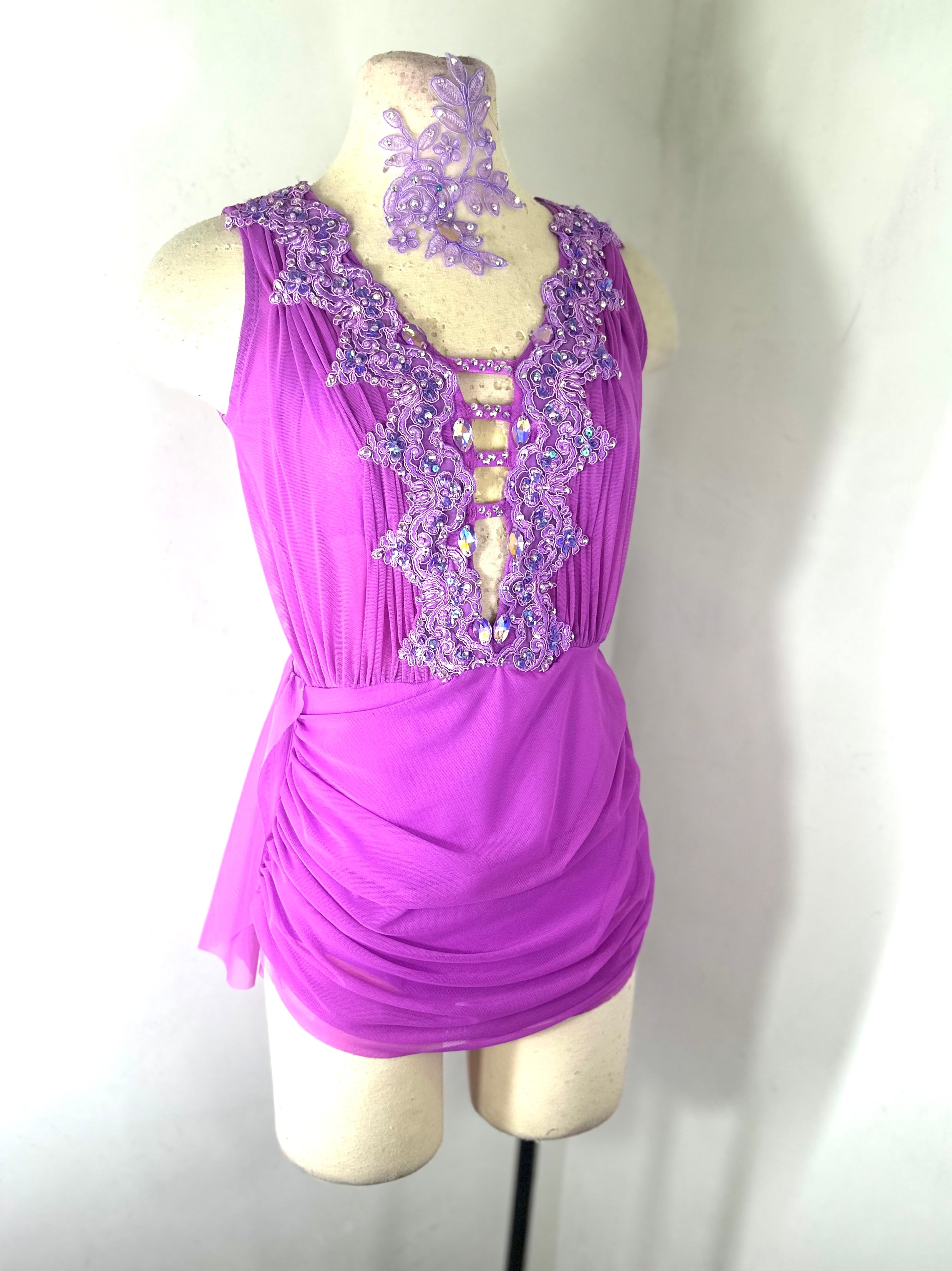 SAGE violet draped lyrical  dance costume