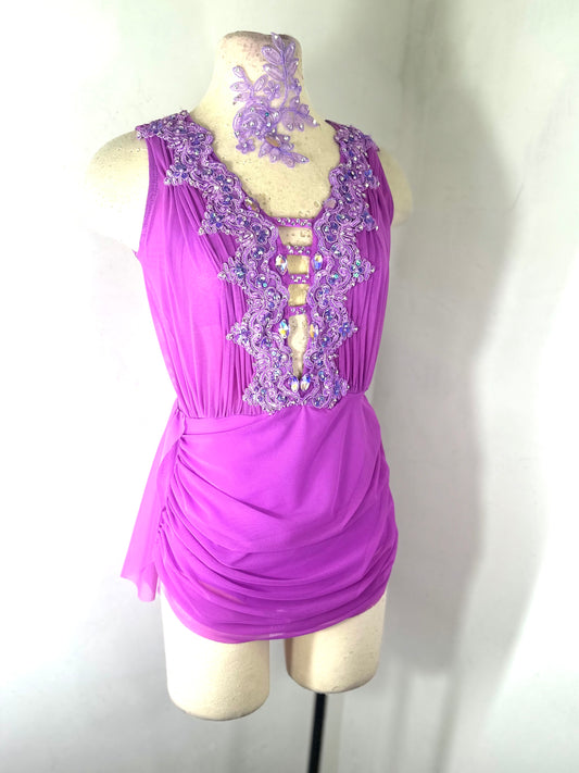SAGE violet draped lyrical  dance costume