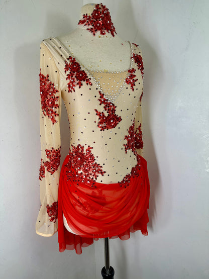 SCARLET RED Lyrical DANCE costume
