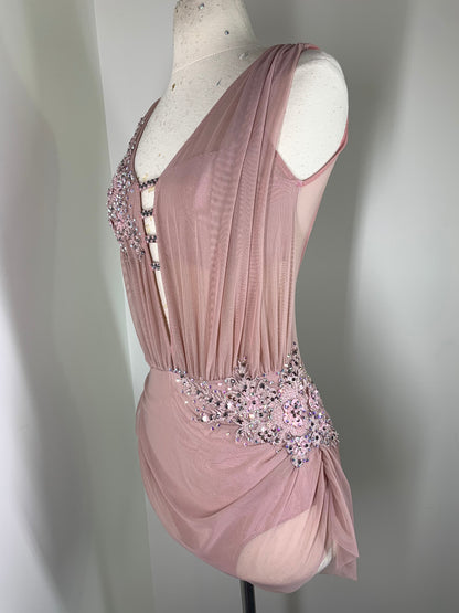 SAGE Navy draped lyrical dance costume