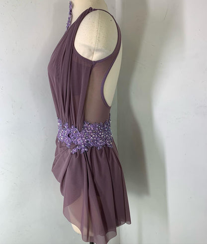 JULIETTE French Lilac draped  costume with crystal ab stones and appliques