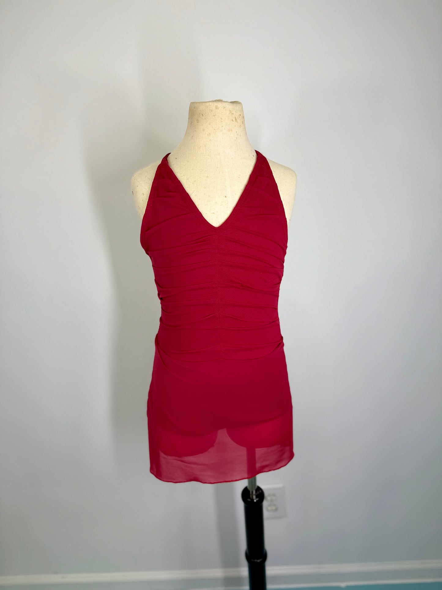 SCARLET SOLID CUSTOM  DANCE DRESS COSTUME BASE