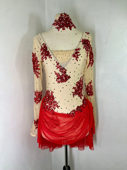 SCARLET RED Lyrical DANCE costume