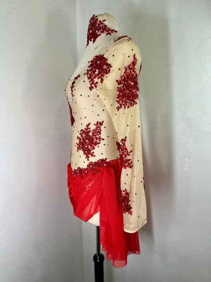 SCARLET RED Lyrical DANCE costume