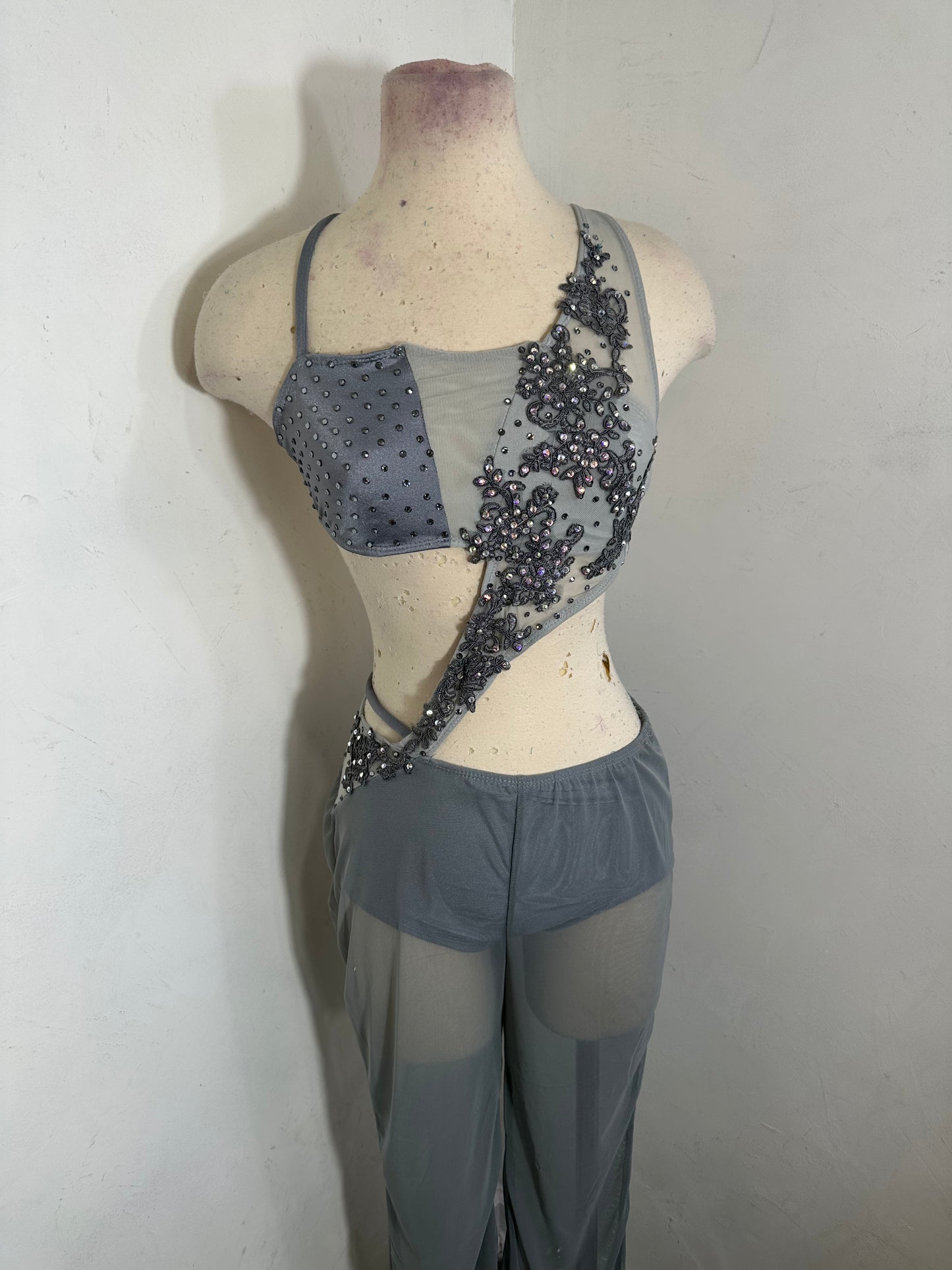 Contemporary wrap 3 pc attached dance costume