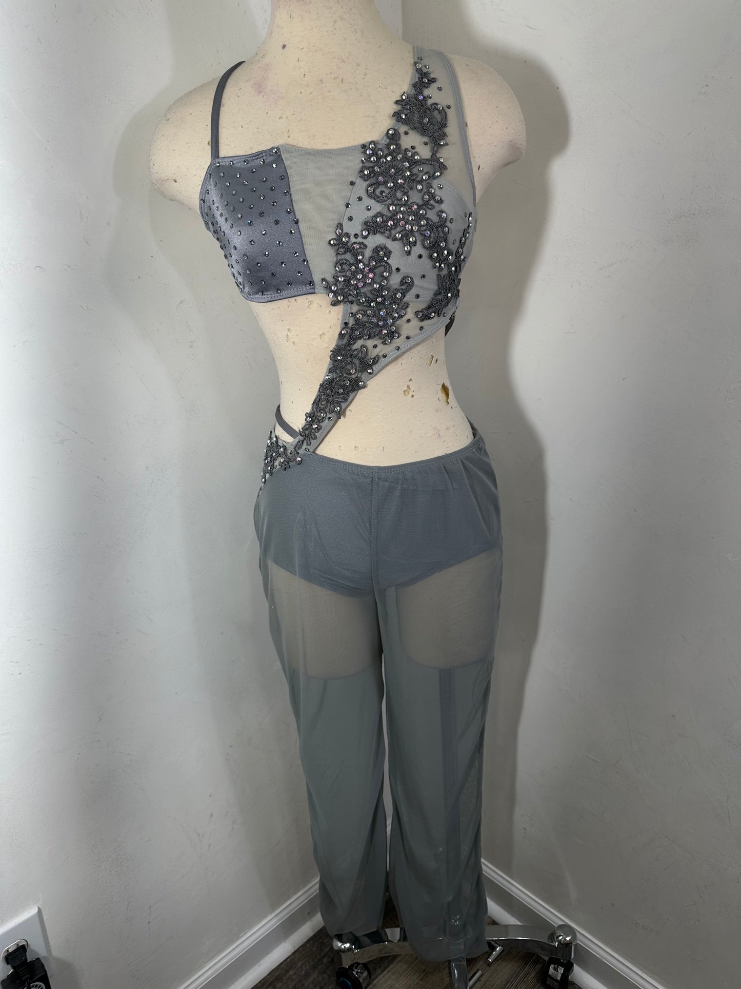 Contemporary wrap 3 pc attached dance costume