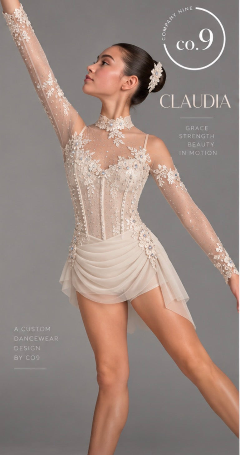 CLAUDIA  rhinestoned lace  Dance Costume (Copy)