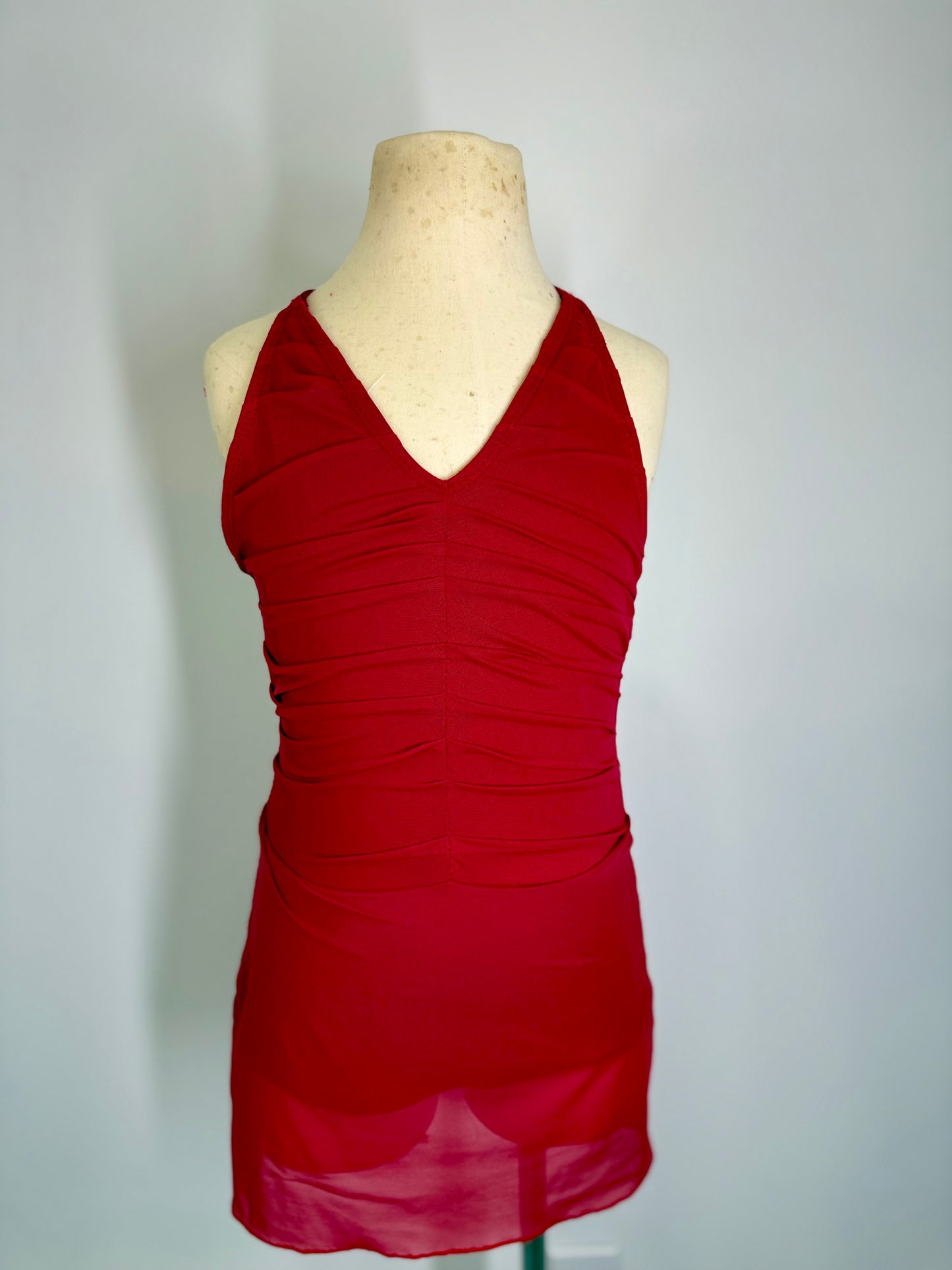 SCARLET SOLID CUSTOM  DANCE DRESS COSTUME BASE
