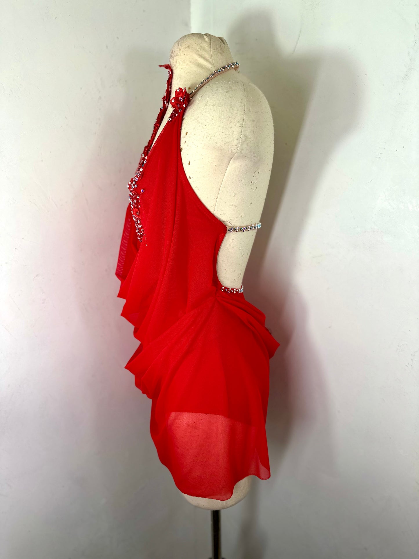 RAINA Draped red SA ready to ship dance dress