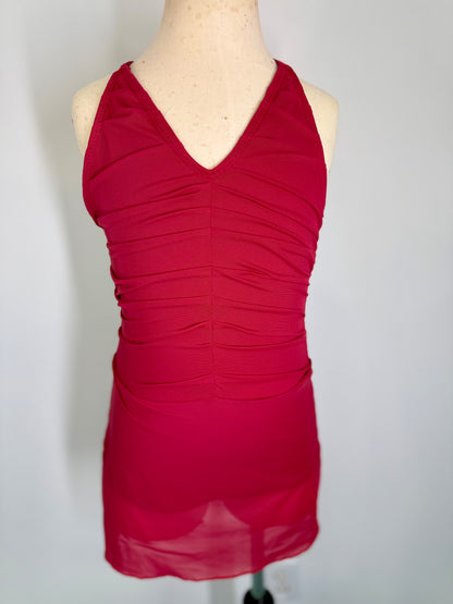 SCARLET SOLID CUSTOM  DANCE DRESS COSTUME BASE