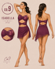 ISABELLA PLUM draped  dance costume with gorgeous appliques