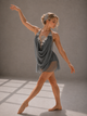 RAINA Draped smoky grey dance dress