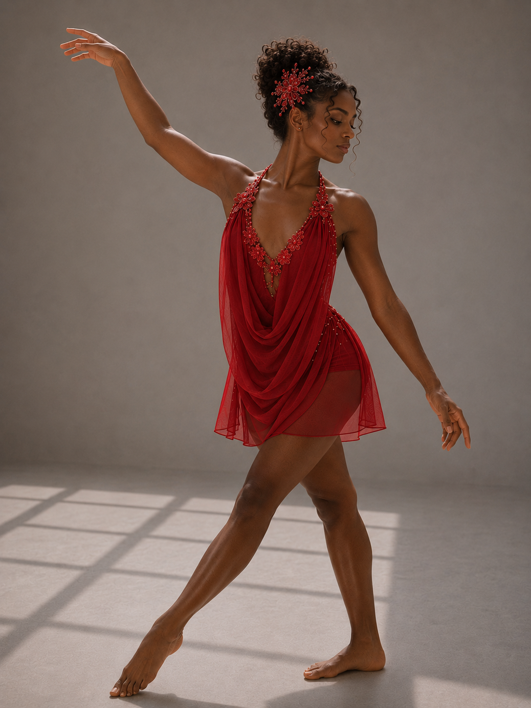RAINA Draped smoky grey dance dress