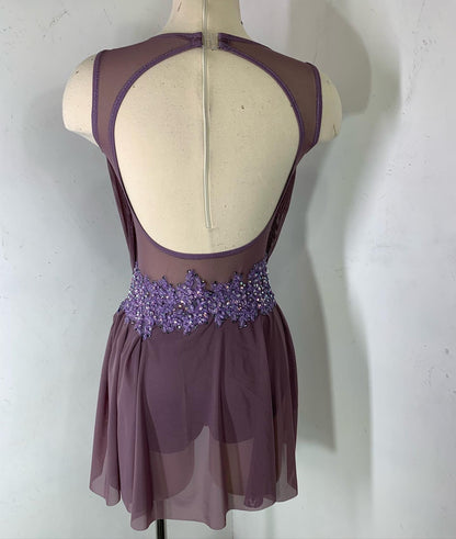 JULIETTE French Lilac draped  costume with crystal ab stones and appliques